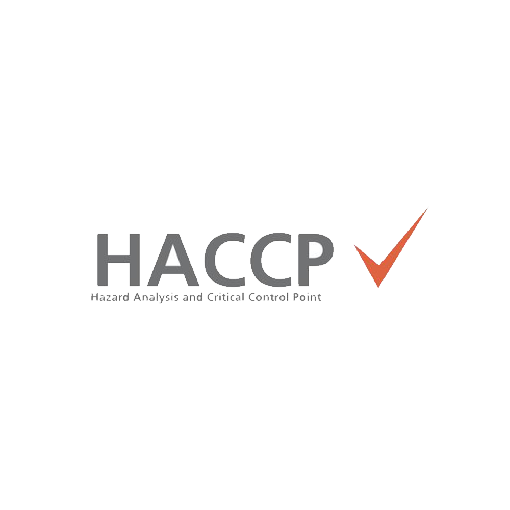 HACCP wordmark with a check mark, standing for Hazard Analysis and Critical Control Point